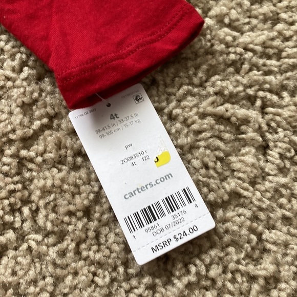 NWT Carter's Toddler Girls Christmas Reindeer Jersey T-shirt - Size 4T - Picture 5 of 8